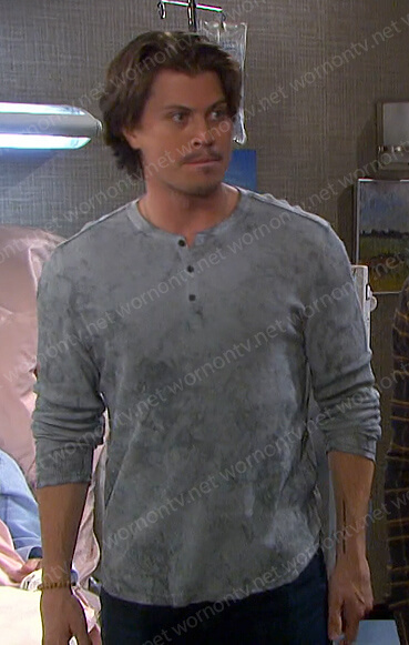 Joey’s grey tie dye henley shirt on Days of our Lives