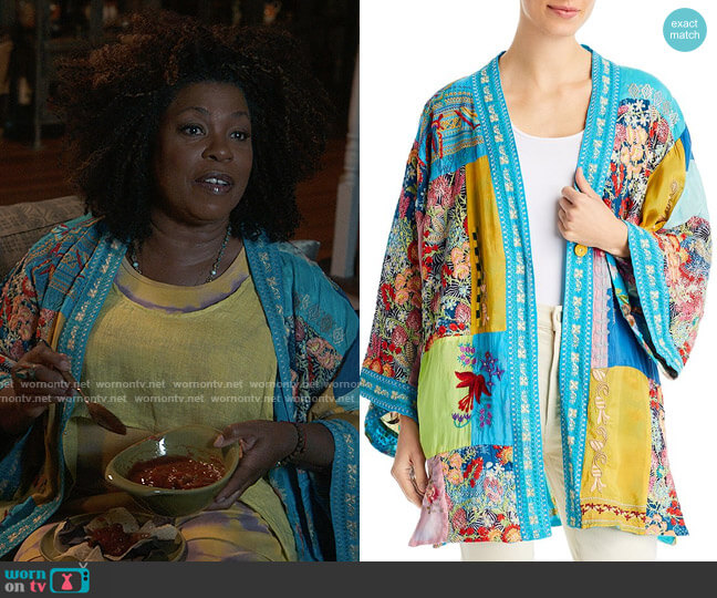 Johnny Was Samba Patchwork Kimono worn by Viola Marsette (Lorraine Toussaint) on The Equalizer