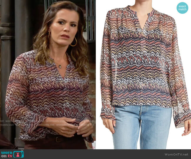Joie Bezona Top worn by Chelsea Lawson (Melissa Claire Egan) on The Young and the Restless