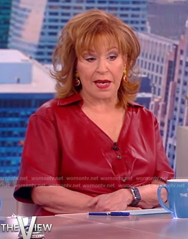 Joy’s leather leather collared shirt on The View