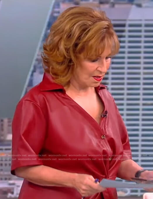 Joy’s leather leather collared shirt on The View