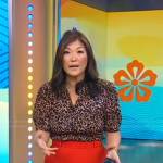 Juju’s leopard print short sleeve blouse on Good Morning America