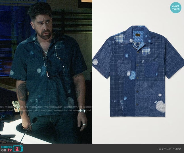 Kapital Kaya Boro Distressed Patchwork  worn by Harry Keshegian (Adam Goldberg) on The Equalizer