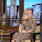 Kelly’s beige spotted dress on Live with Kelly and Ryan