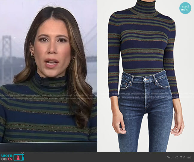 L'Agence Harlee Turtleneck Sweater worn by Deirdre Bosa on NBC News Daily