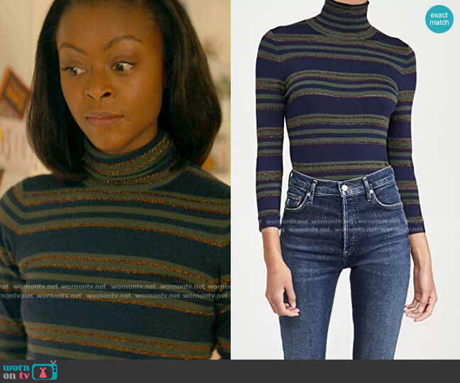 L'Agence Harlee Turtleneck Sweater worn by Zora Wheeler (Danielle Deadwyler) on From Scratch