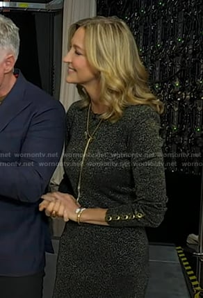 Lara's metallic button sleeve dress on Good Morning America