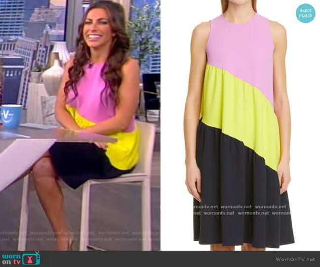 Lela Rose Colorblock Sleeveless Shift Dress worn by Alyssa Farah Griffin on The View