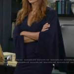Lily’s navy cape sleeve dress on The Young and the Restless