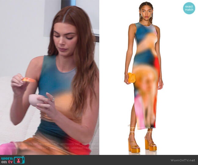 Loewe Blue Print Tank Maxi Dress worn by Kendall Jenner (Kendall Jenner) on The Kardashians
