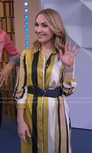 Lori's yellow striped shirtdress on Good Morning America