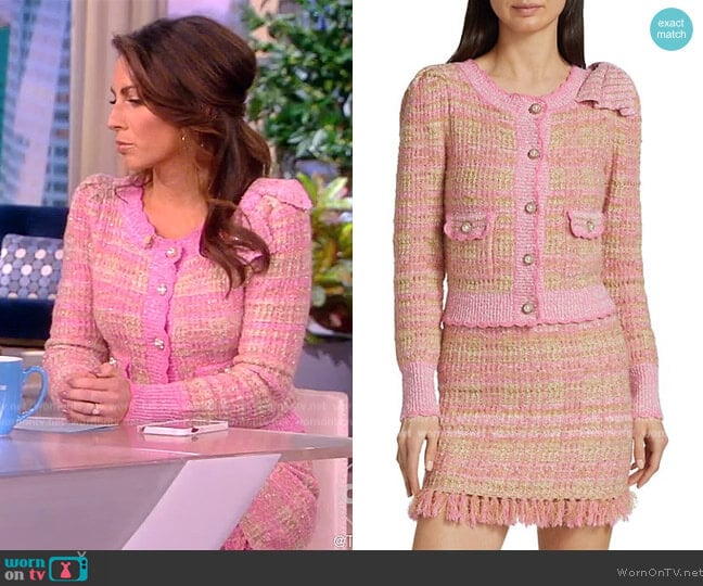 LoveShackFancy Chantria Cardigan and Skirt worn by Alyssa Farah Griffin on The View