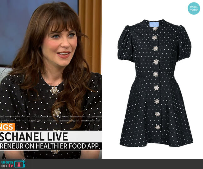 Macgraw Sorbet Dress worn by Zooey Deschanel on CBS Mornings