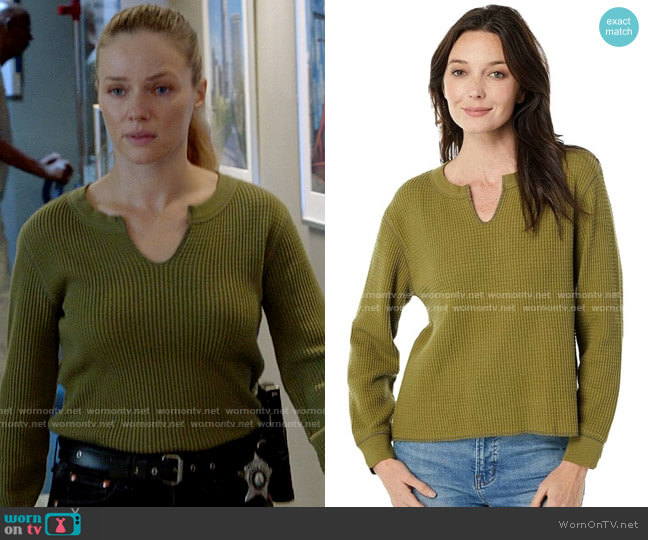 Madewell Waffle Knit Top worn by Hailey Upton (Tracy Spiridakos) on Chicago PD