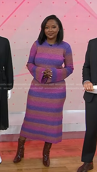Makho’s multicolor striped knit dress on Today