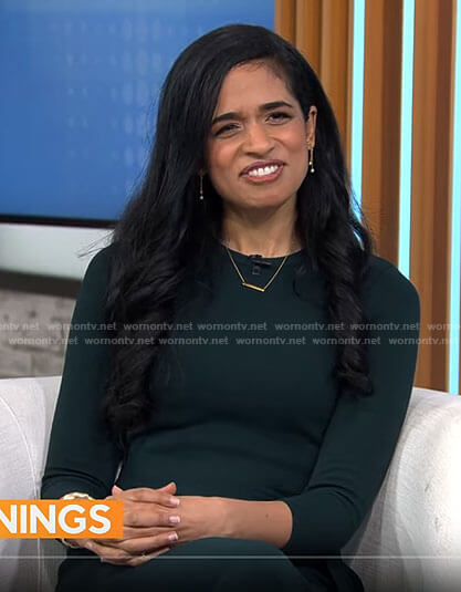 Maya Shankar’s green dress on CBS Mornings