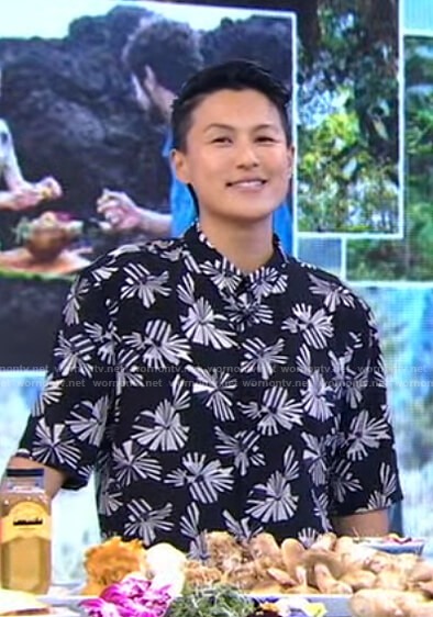 Melissa’s black printed shirt on Good Morning America