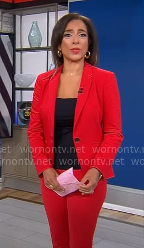 Michelle Miller's red suit on CBS Mornings