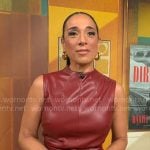 Michelle Miller’s red leather dress on CBS Saturday Morning