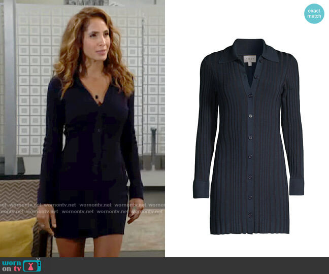 Milly Polo Cardigan Rib-Knit Minidress worn by Lily Winters (Christel Khalil) on The Young and the Restless