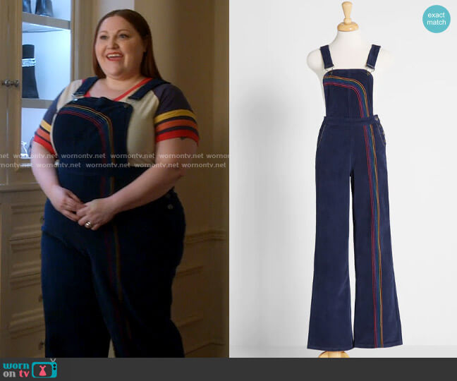 ModCloth Rainbow With Me Corduroy Overalls worn by Gigi Taylor-Roman (Beth Ditto) on Monarch