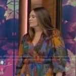 Monica Mangin’s floral v-neck dress on Live with Kelly and Ryan