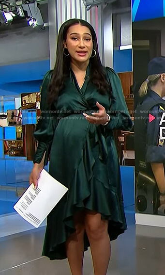 Morgan's green wrap dress on NBC News Daily