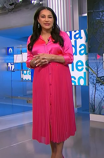 Morgan’s pink pleated skirt on NBC News Daily