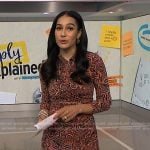 Morgan Radford’s pink print ruched top and skirt on Today