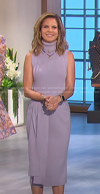 Natalie’s lilac turtleneck sleeveless dress on The Talk