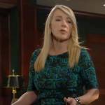 Nikki’s green rose print dress on The Young and the Restless