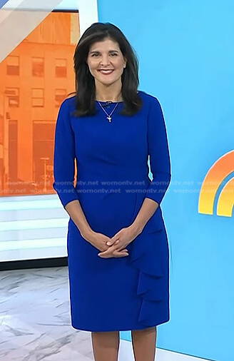 Nikki Haley's blue ruffled dress on Today