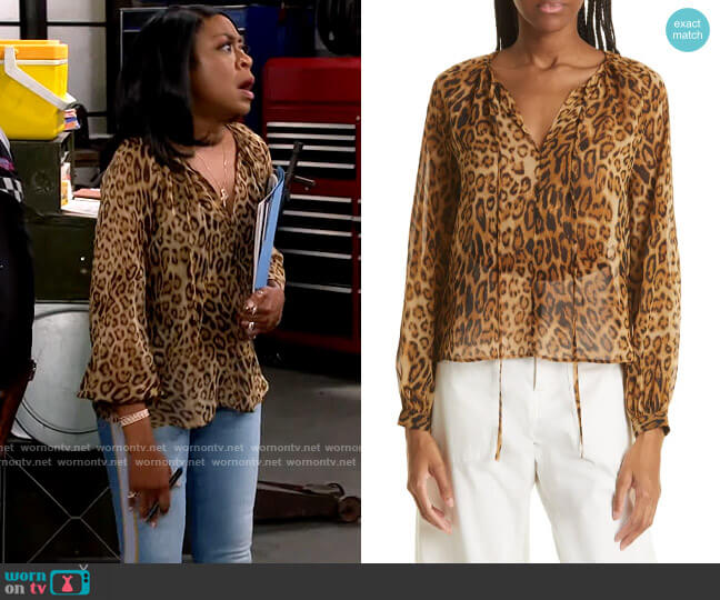 WornOnTV: Tina’s leopard blouse and jeans on The Neighborhood | Tichina ...