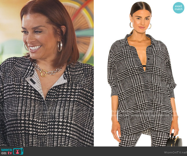 Norma Kamali Oversized Boyfriend NK Shirt worn by Robyn Dixon on The Real Housewives of Potomac