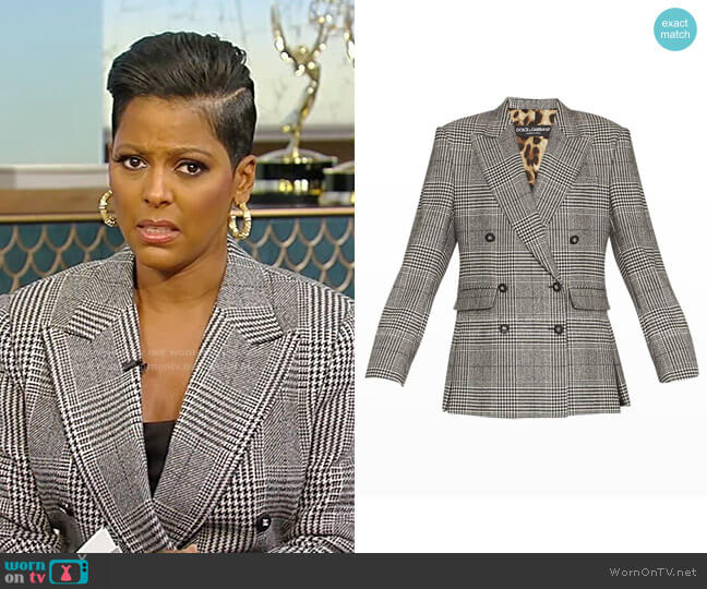 Dolce & Gabbana Prince Of Wales Double-Breasted Jacket worn by Tamron Hall on Tamron Hall Show