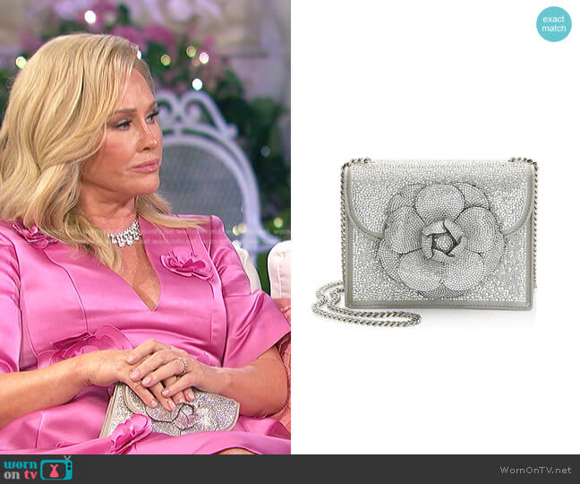 Oscar de la Renta Crystal Flower Box Bag worn by Kathy Hilton on The Real Housewives of Beverly Hills