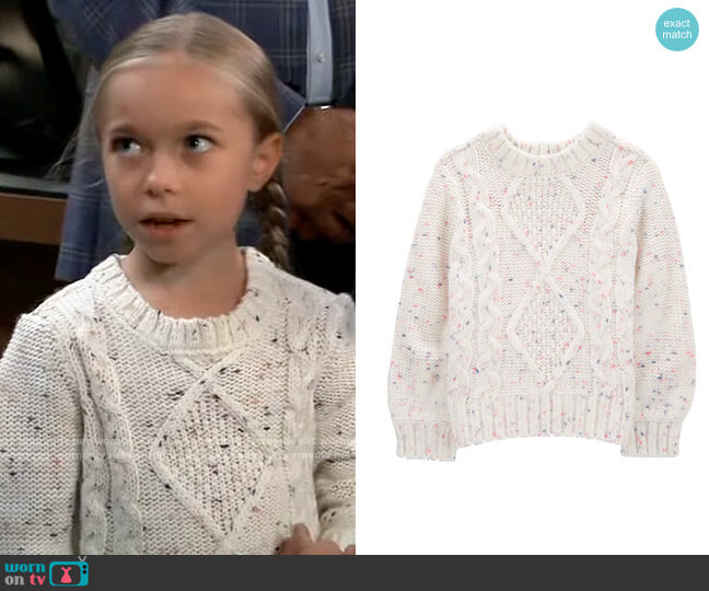 Osh Kosh Confetti Cable Knit Sweater worn by Violet Finn (Jophielle Love) on General Hospital