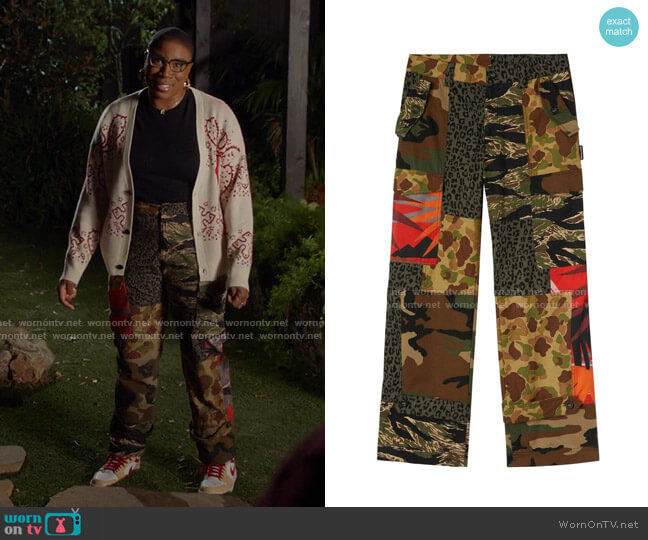 Palm Angels Mix-Print Cargo Trousers worn by Henrietta Wilson (Aisha Hinds) on 9-1-1