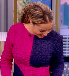 Sunny’s textured colorblock dress on The View