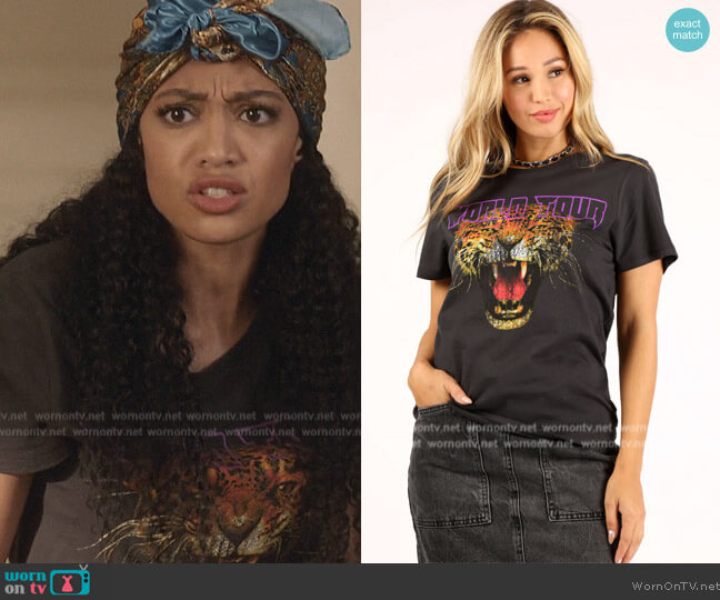Prince Peter Collection Tiger World Tour Tee worn by Olivia Baker (Samantha Logan) on All American