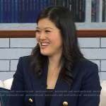 Qian Julie Wang’s navy double breasted blazer on Today