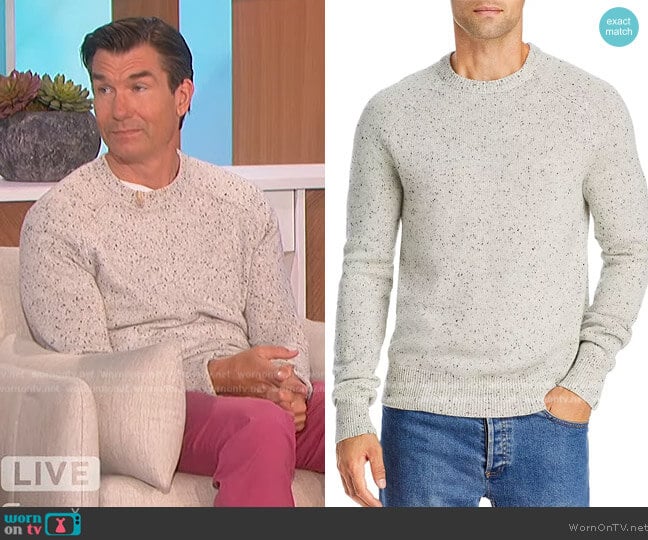 Rag and Bone Harlow Donegal Wool & Cashmere Sweater worn by Jerry O'Connell on The Talk