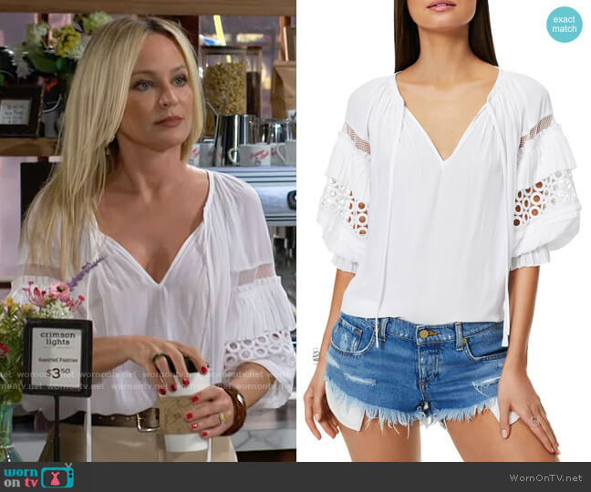 Ramy Brook Moriah Top worn by Sharon Newman (Sharon Case) on The Young and the Restless