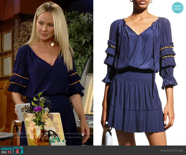 Ramy Brook Randi Dress worn by Sharon Newman (Sharon Case) on The Young and the Restless