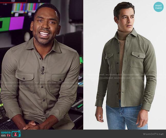 Reiss Arlo Cotton Shirt worn by Justin Sylvester on E! News
