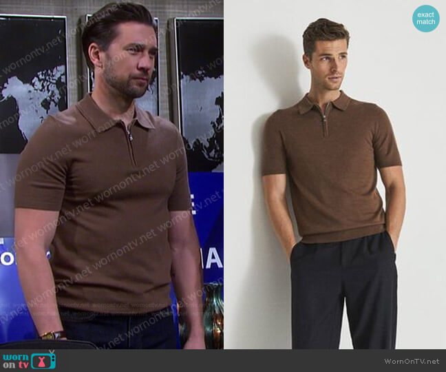 Reiss Maxwell Polo Shirt worn by Chad DiMera (illy Flynn) on Days of our Lives