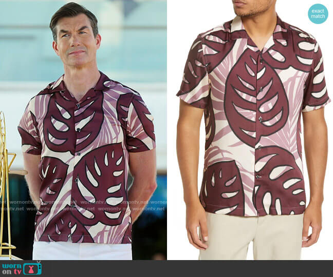 Reiss Yung Palm Leaf Print Shirt worn by Jerry O'Connell on The Real Love Boat
