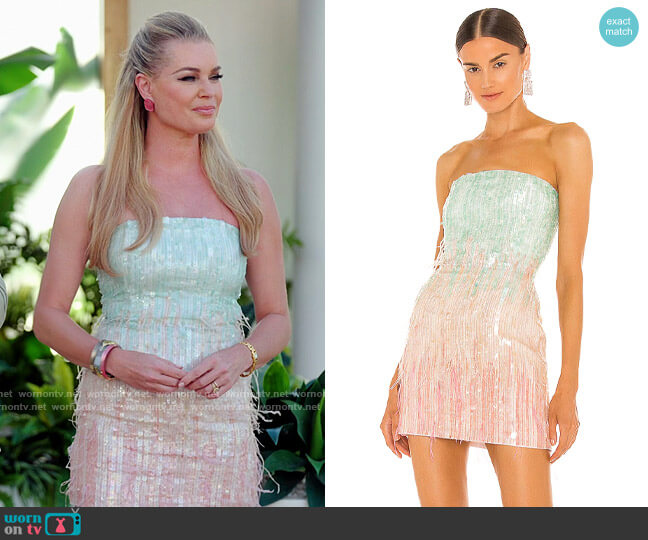 Retrofete Anastasia Dress in Feather worn by Rebecca Romijn on The Real Love Boat