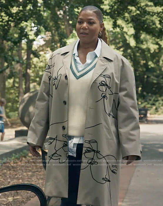 Robyn’s scribble coat on The Equalizer