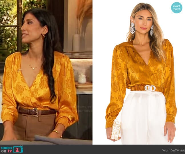 Ronny Kobo Lorrie Belted Top worn by Dr Payel Gupta on The Drew Barrymore Show